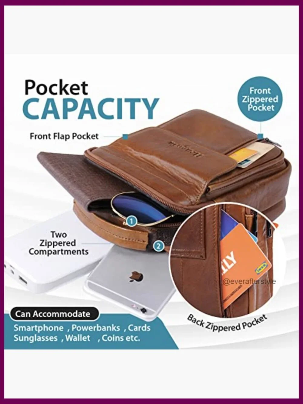Genuine Leather Phone Pouch for Belt Crossbody Purse Fanny Pack